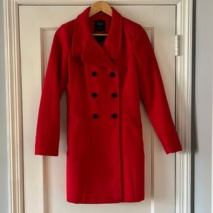 Red Double Breasted Peacoat